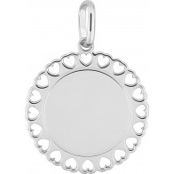 Médaille entourage Coeurs ajourés (argent)