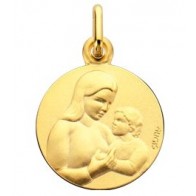 Médaille La Vierge et  l'Enfant (Or Jaune)