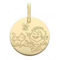 Médaille la Fée Galipette - le garçon et le chat (Or Jaune 9K)