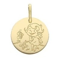 Médaille la Fée Galipette- les Papillons (Or Jaune 9K)