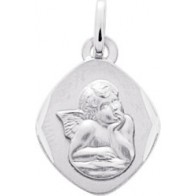 Médaille Ange losange (Or Blanc)