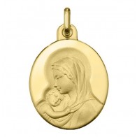 Médaille Madone à l'Enfant Ovale (Or Jaune)
