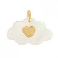 Médaille nuage nacre coeur (Or Jaune)