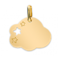 Pendentif Plaque nuage étoilé (Or Jaune)