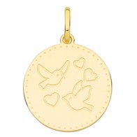 Médaille Oiseaux d'Amour (Or Jaune)