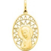 Médaille ovale Vierge Soleil (Or Jaune)