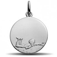 Médaille Petit Prince couché dans l'herbe (Argent)