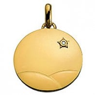 Médaille Petit Prince dans le désert (or et diamant)