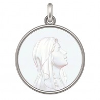 Médaille Vierge Jeune (Argent & Nacre)