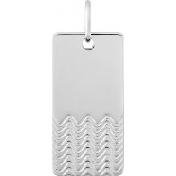 Pendentif rectangle motifs vagues (argent)