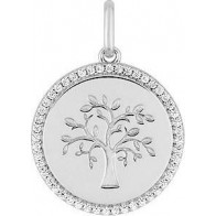 Médaille ronde Arbre de Vie oxydes (argent)