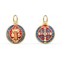 Médaille Saint Benoît en couleur (Or Jaune)