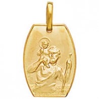 Médaille Saint-Christophe tonneau (or jaune)