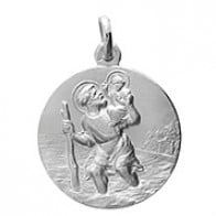 Médaille Saint-Christophe (or blanc)