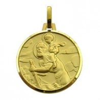 Médaille Saint-Christophe Saint patron des voyageurs (or jaune)