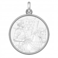 Médaille Sainte Jeanne d'Arc (Argent & Nacre)
