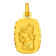 Médaille St Christophe Rectangle (Or Jaune 9k)