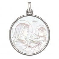 Médaille Vierge à l'enfant à l'Etoile (Argent & Nacre)