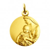Médaille Vierge à l'enfant sérénité (Or jaune)