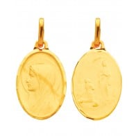 Médaille Vierge Apparition Notre Dame de Lourdes (or jaune)