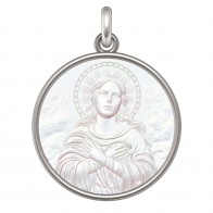 Médaille Vierge Divine (Argent & Nacre)