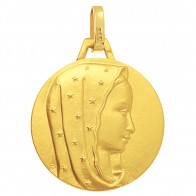 Médaille Vierge au voile étoilé 16mm (Or Jaune 9K)