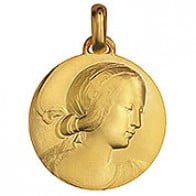 Médaille Vierge de Milan épaisse (Or Jaune)