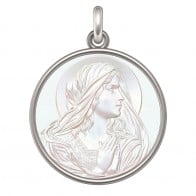 Médaille Vierge en prière (Argent & Nacre)