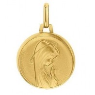 Médaille Vierge en prière auréolée (Or Jaune 9K)
