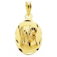 Médaille Vierge en prière Ovale ciselée (Or Jaune 9k)