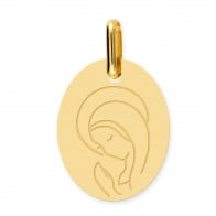 Médaille Vierge en prière ovale (Or Jaune 9K)