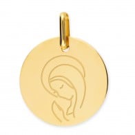 Médaille Vierge en prière (Or Jaune 9K)