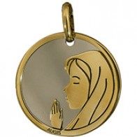 Medaille vierge sur fond gris (Or Jaune et Acier)