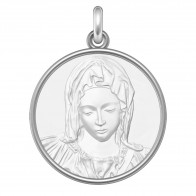 Médaille Vierge "La Pieta" (Argent & Nacre)