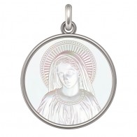 Médaille Madone Antique (Argent & Nacre)