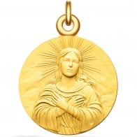 Médaille Vierge Divine 18mm (Vermeil)