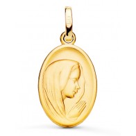 Médaille Vierge en prière Ovale (Or Jaune 9k)