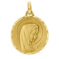 Médaille Vierge aureolée ciselée 18mm (Or Jaune)