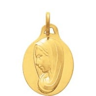 Médaille Vierge de profil (Plaqué Or)