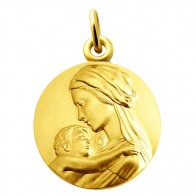 Médaille Vierge et l'enfant tendresse (Or Jaune)