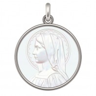 Médaille Vierge - Virgo Maria (Argent & Nacre)