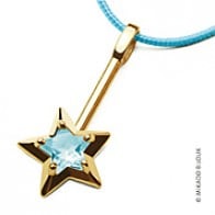 Pendentif Abracadabra topaze bleue (Or Jaune)