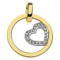 Pendentif Coeur cerclé Deux Ors (Or Jaune)