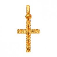 Pendentif Croix 2 Diamantages (Or Jaune)