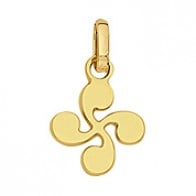 Pendentif Croix Basque Fil Plat (Or Jaune)