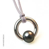 Pendentif Perle Moana (perle grise d'eau douce) (Argent)