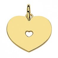 Pendentif Plaque coeur + coeur Ajouré (Or Jaune)