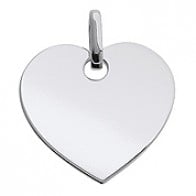 Pendentif Plaque coeur (Or Blanc)