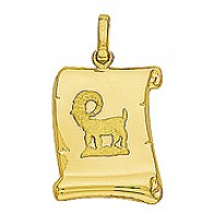 Pendentif Zodiaque Bélier Parchemin (Or Jaune)