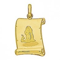 Pendentif Zodiaque Verseau Parchemin (Or Jaune)